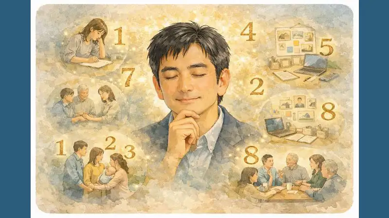 数秘術で人生を整理するための考え方を表したイラスト