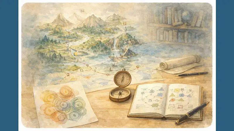 数秘術で人生を整理するための考え方を表したイラスト